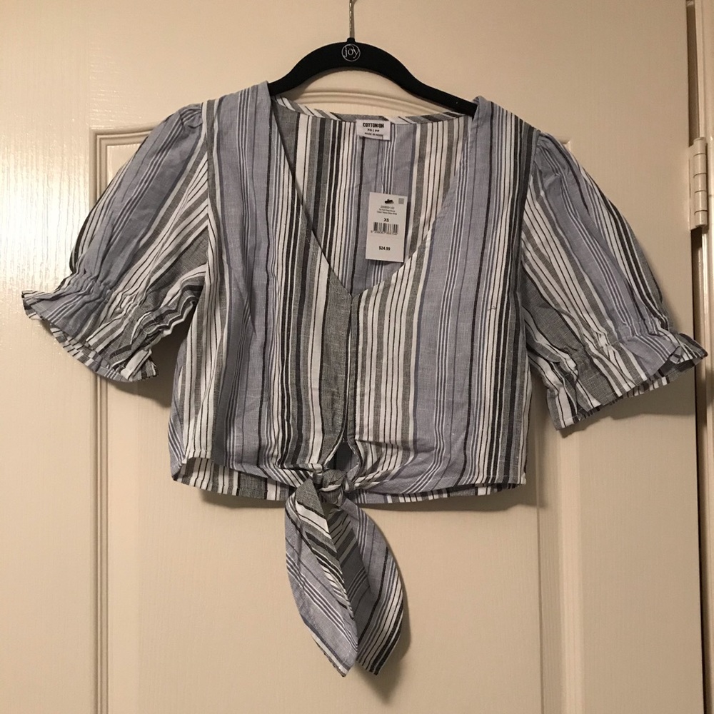 Cropped Tie Shirt